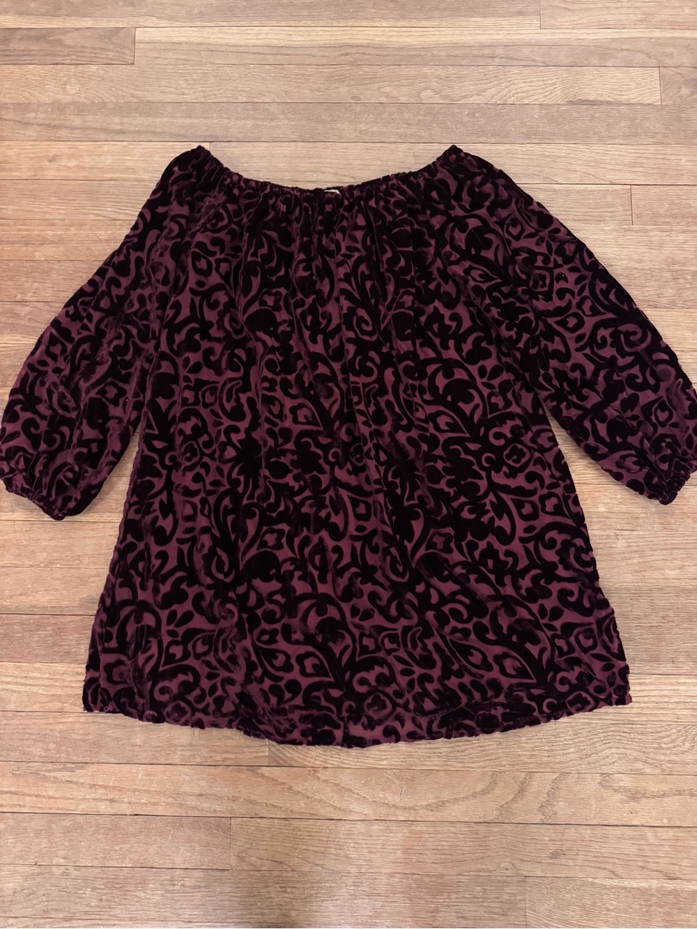 Ecote Women's Purple Burnout Velvet Scroll Mini Dress - Size M
 b18